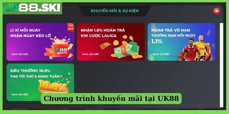 Chương trình khuyến mãi tại UK88