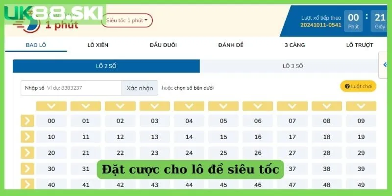 Đặt cược cho lô đề siêu tốc