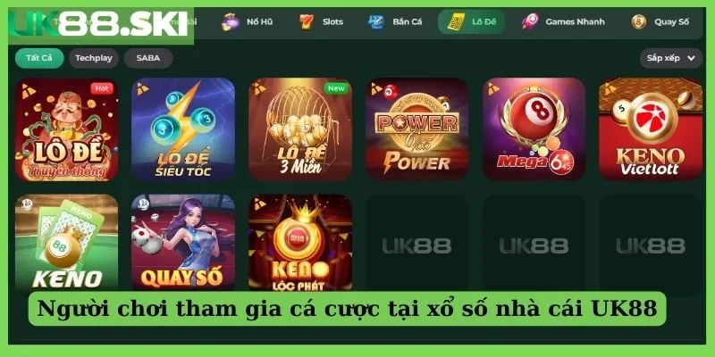 Người chơi tham gia cá cược tại xổ số nhà cái UK88