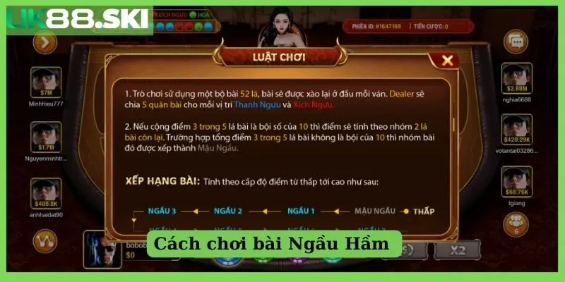 Cách chơi bài Ngầu Hầm 