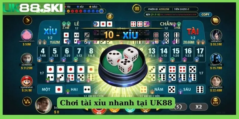 Chơi tài xỉu nhanh tại UK88