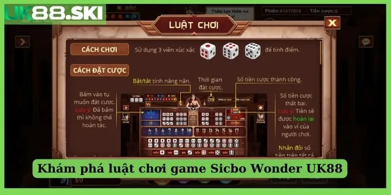 Khám phá luật chơi game Sicbo Wonder UK88