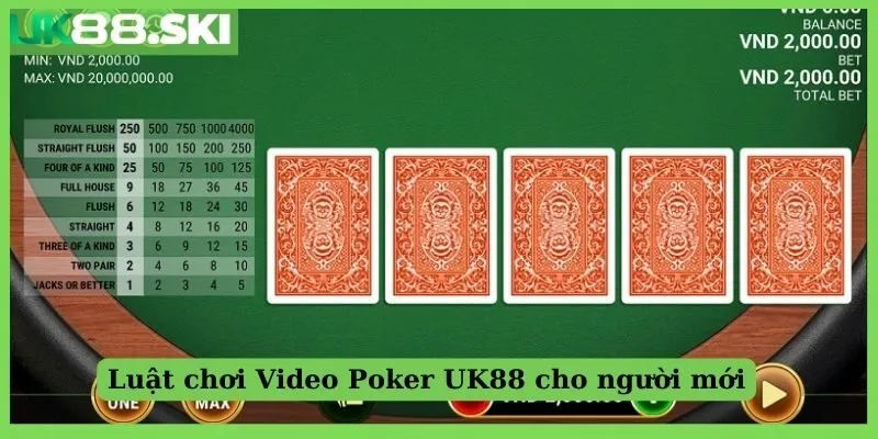 Luật chơi Video Poker cho người mới