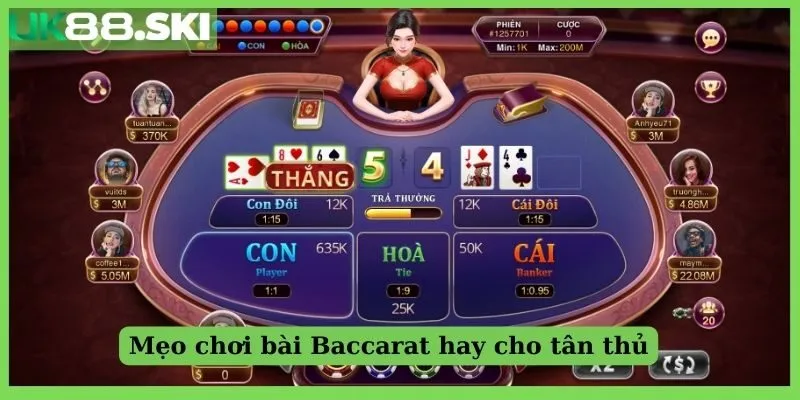 Mẹo chơi bài Baccarat Kim Tài UK88 hay cho tân thủ