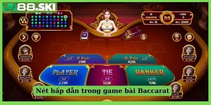 Nét hấp dẫn trong game bài Baccarat Kim Tài UK88